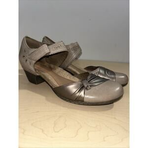 Rockport Cobb Hill Abbott Ankle Strap Mary Jane Pump 8.5 Almond Taupe Exc